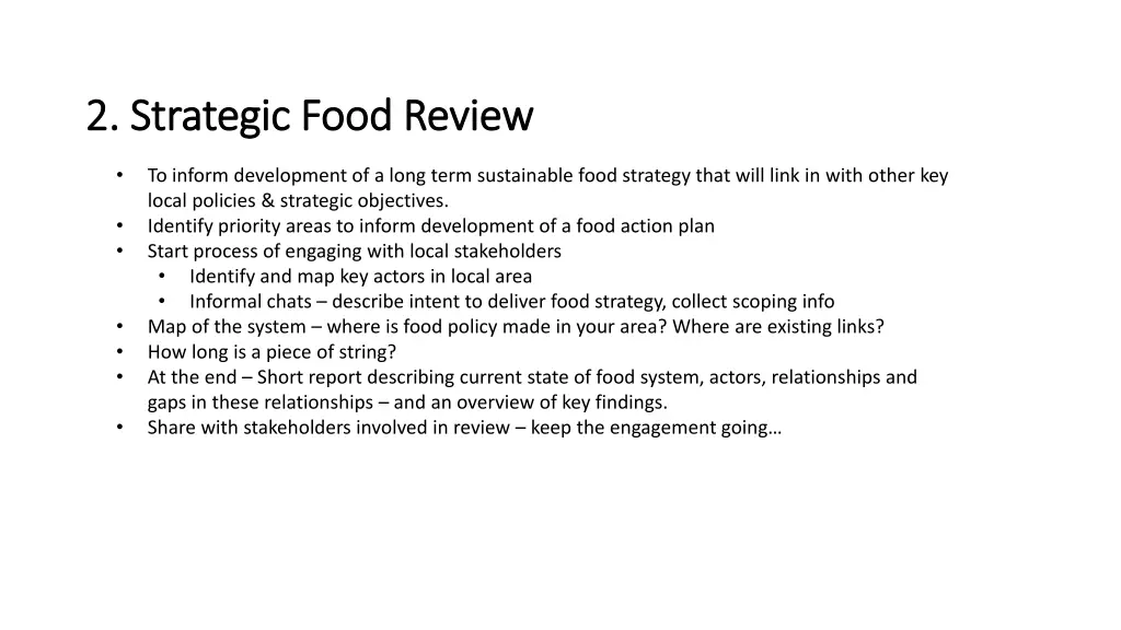 2 strategic food review 2 strategic food review