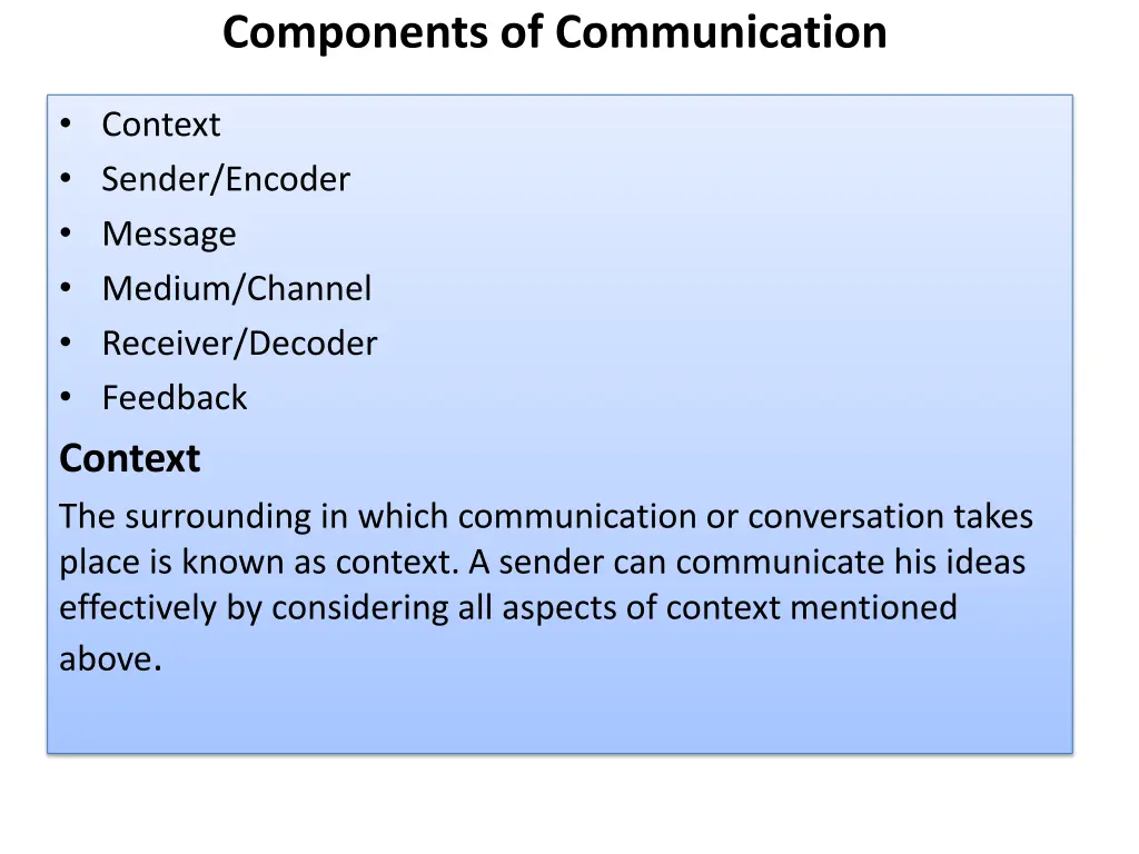 components of communication