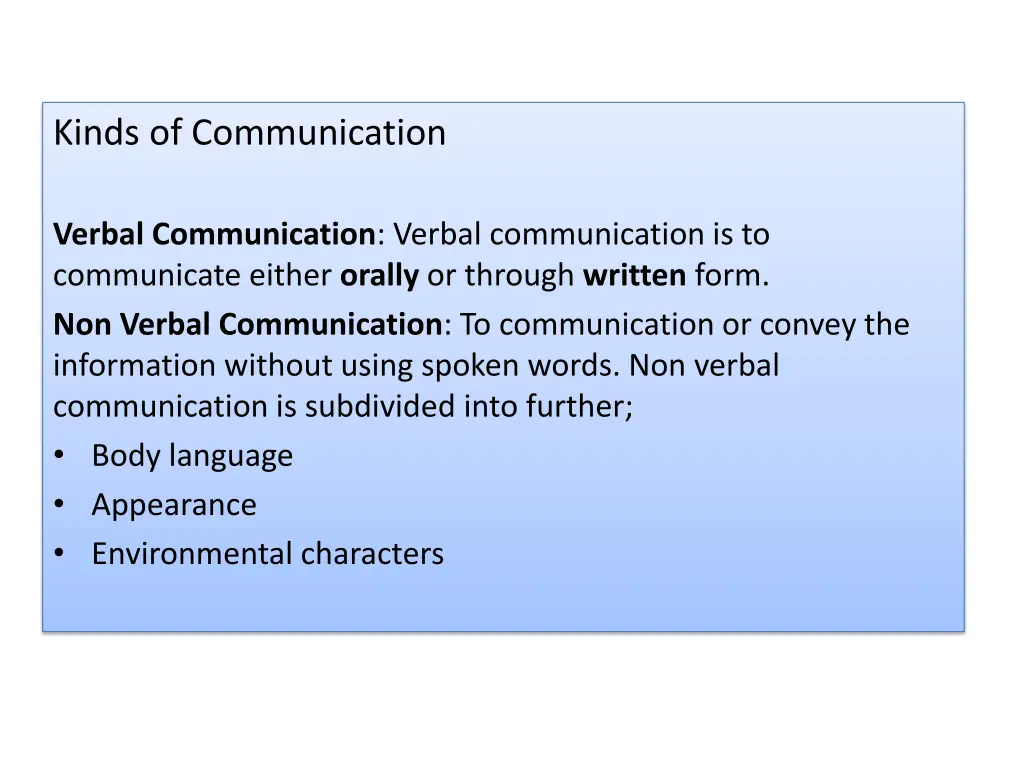 kinds of communication