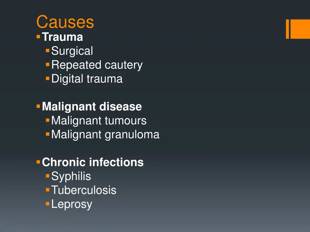 causes trauma surgical repeated cautery digital