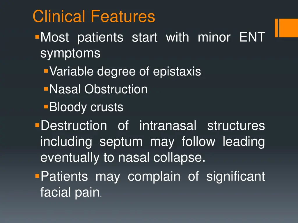 clinical features most patients start with minor