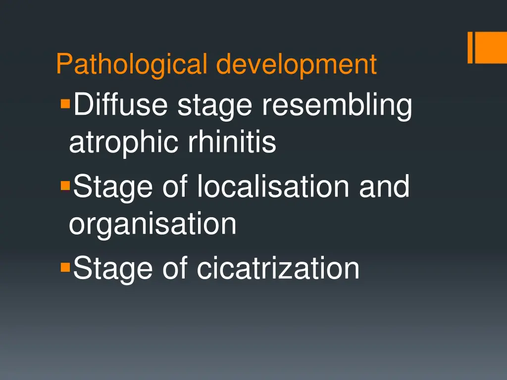 pathological development diffuse stage resembling