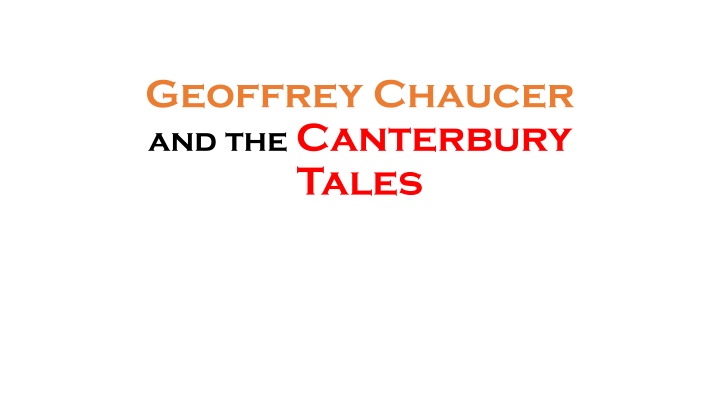 geoffrey chaucer and the canterbury tales