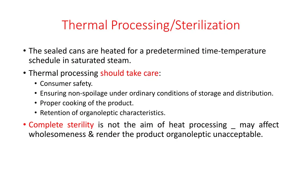 thermal processing sterilization