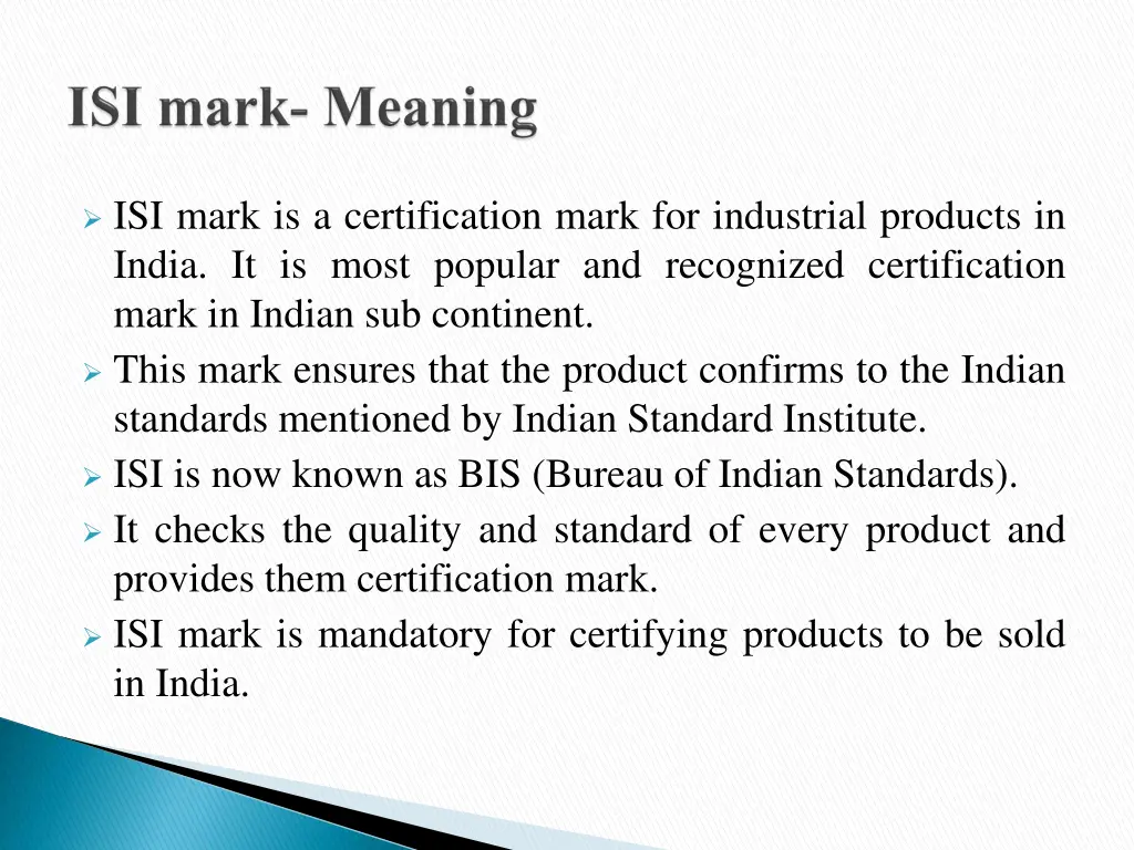 isi mark is a certification mark for industrial