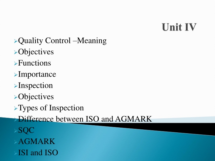 quality control meaning objectives functions