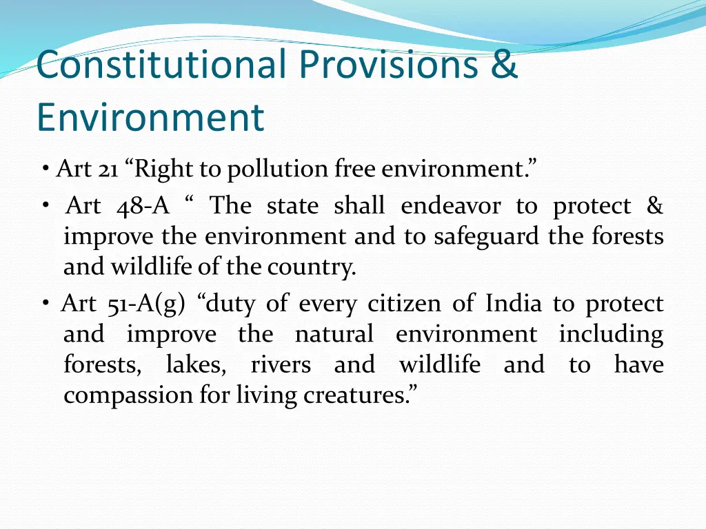 constitutional provisions environment