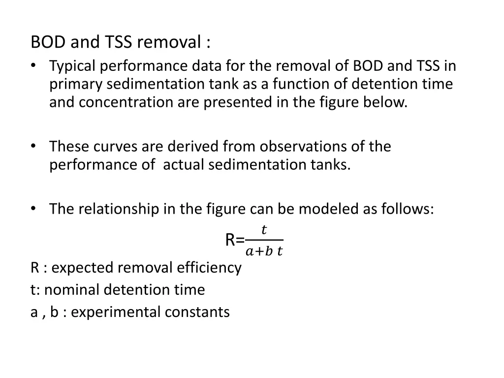 bod and tss removal typical performance data