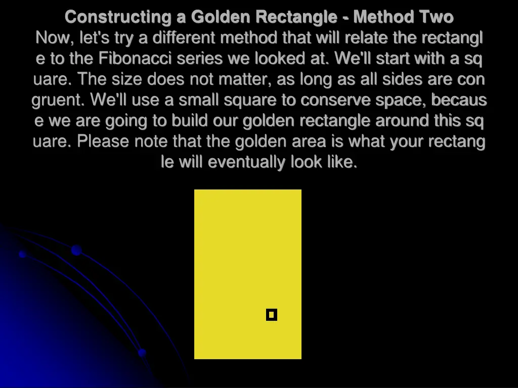 constructing a golden rectangle method