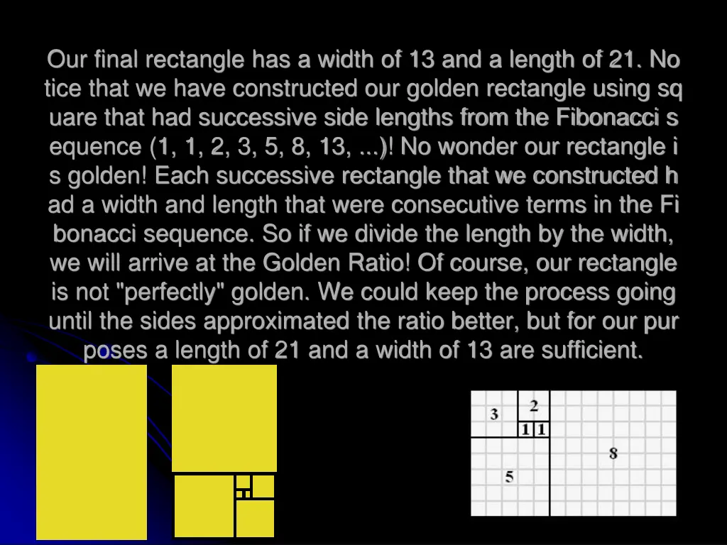 our final rectangle has a width