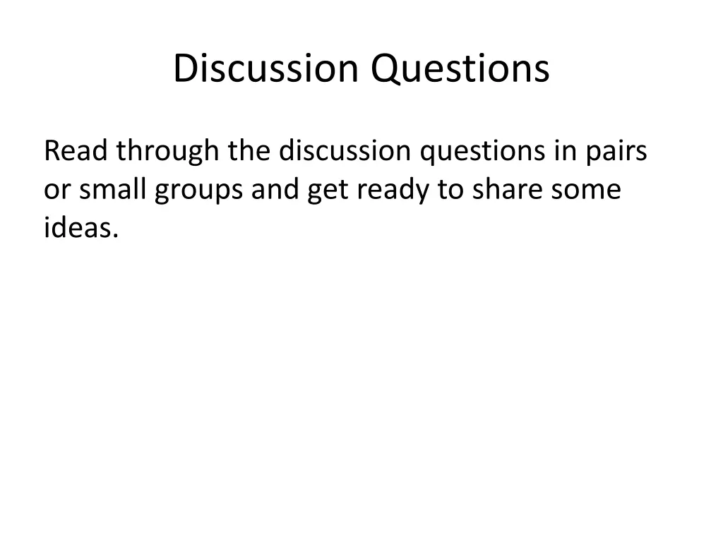 discussion questions