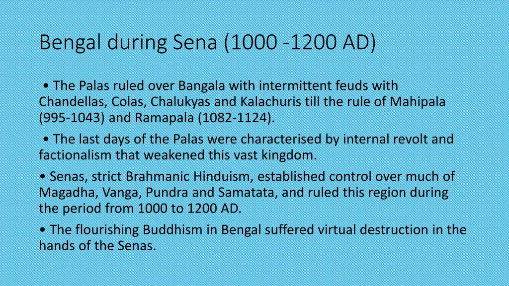 bengal during sena 1000 1200 ad