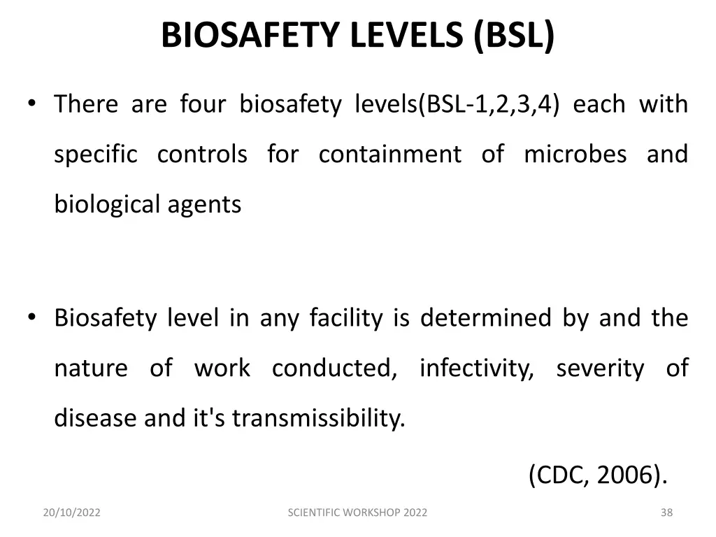 biosafety levels bsl