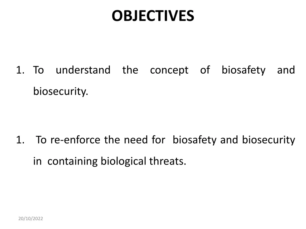 objectives