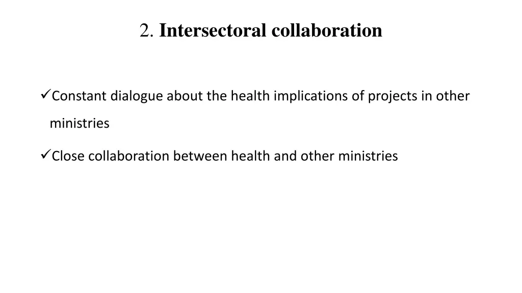 2 intersectoral collaboration