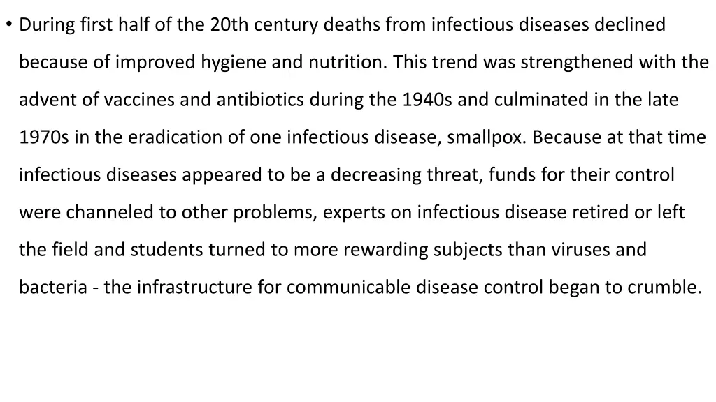 during first half of the 20th century deaths from