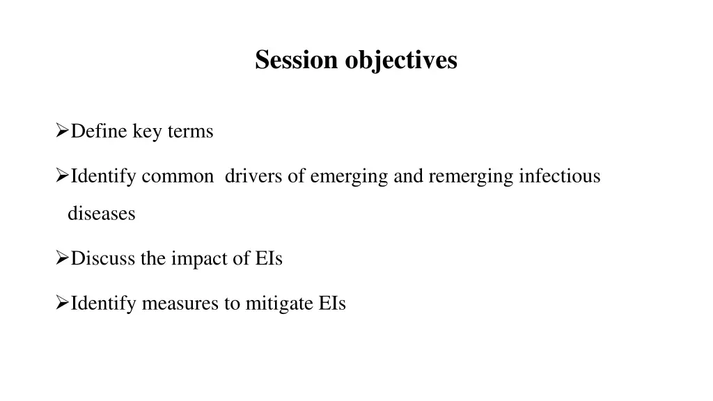 session objectives