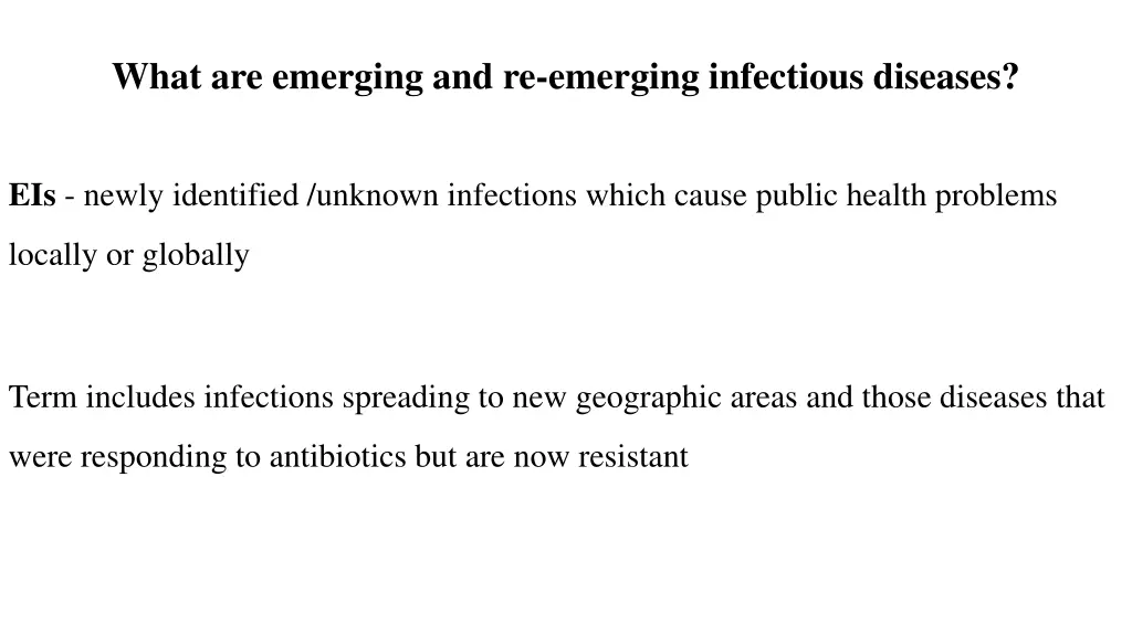 what are emerging and re emerging infectious