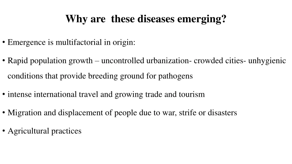 why are these diseases emerging