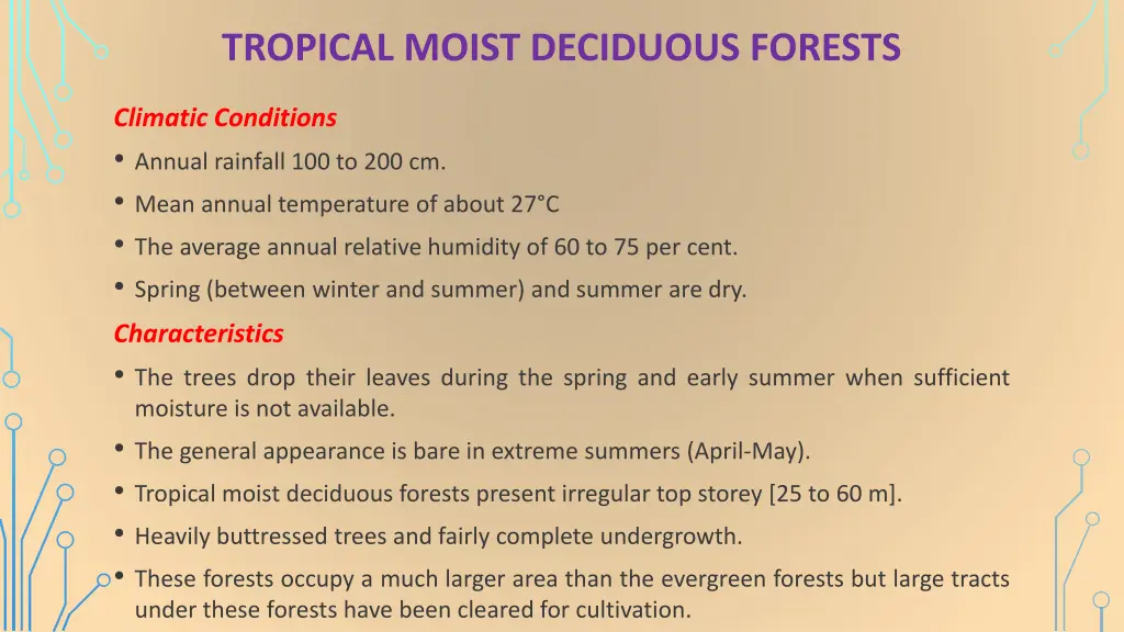 tropical moist deciduous forests