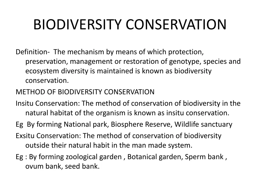 biodiversity conservation