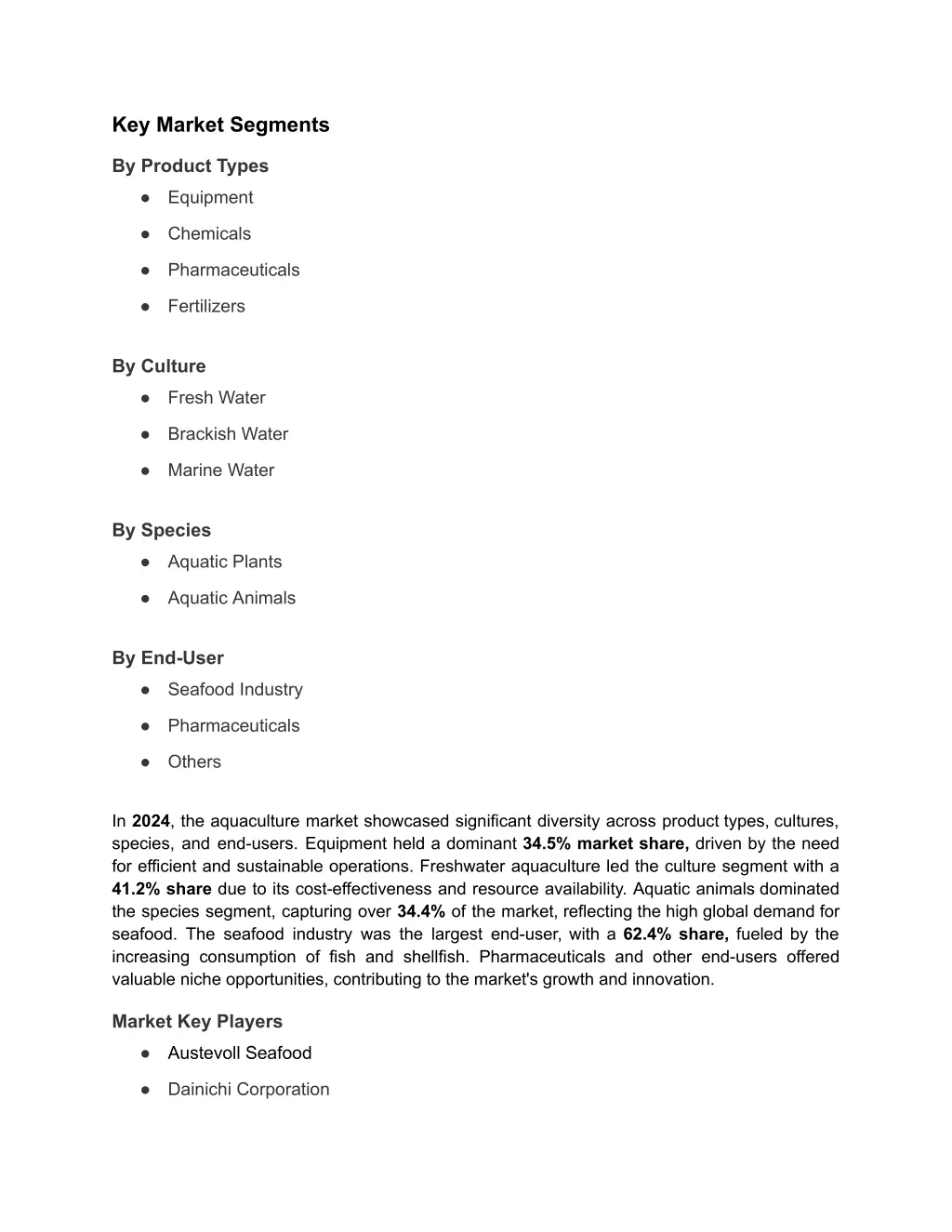 key market segments