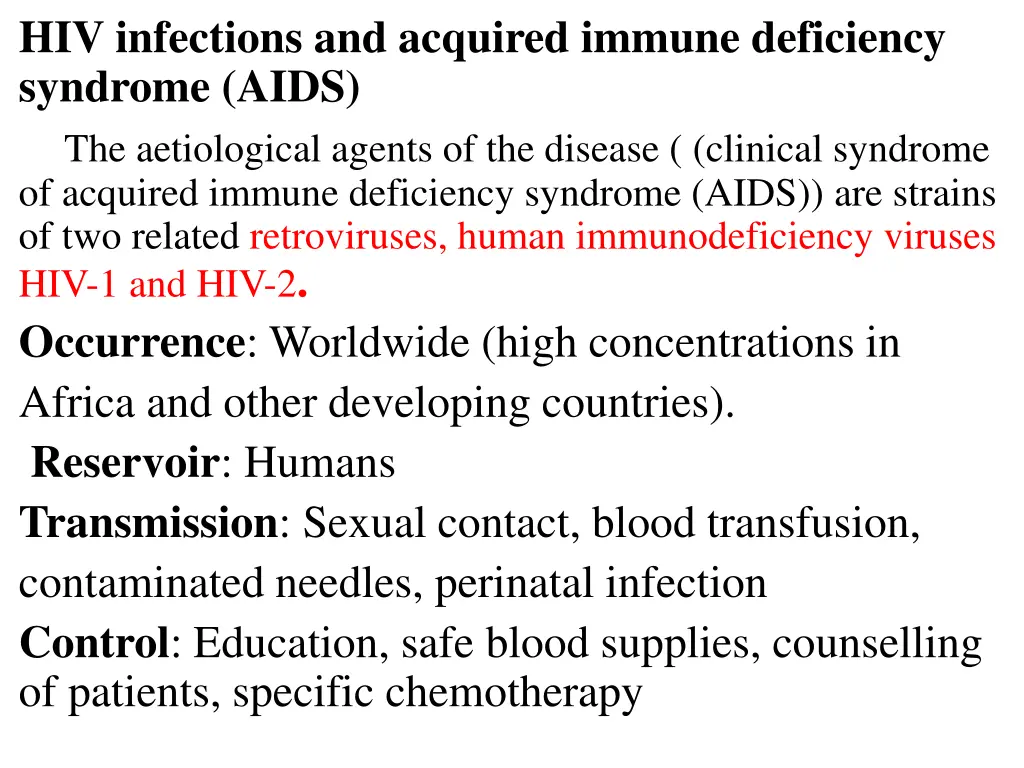 hiv infections and acquired immune deficiency