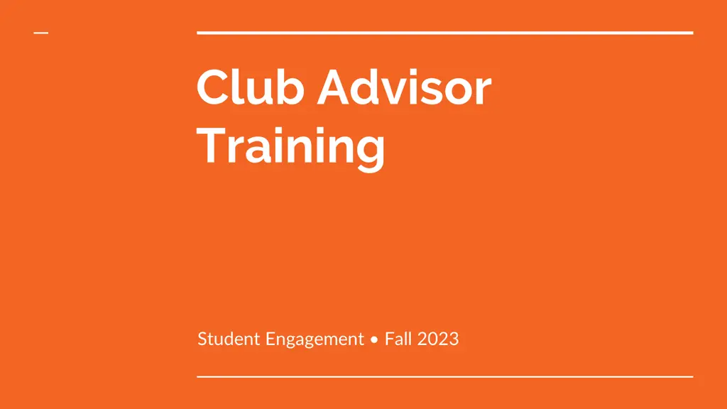 club advisor training