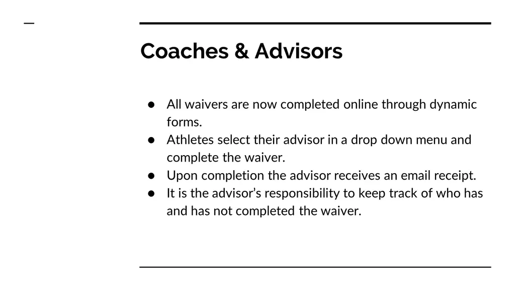 coaches advisors