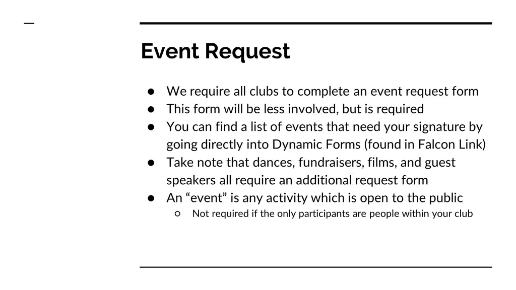 event request