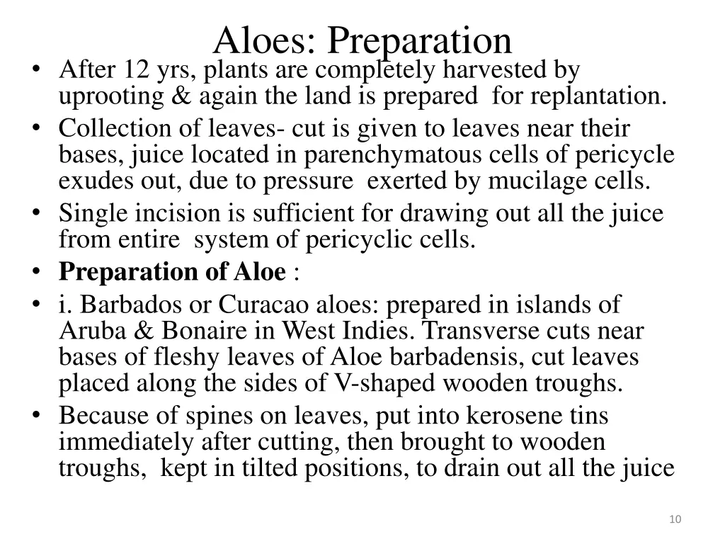 aloes preparation