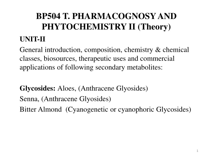 bp504 t pharmacognosy and phytochemistry