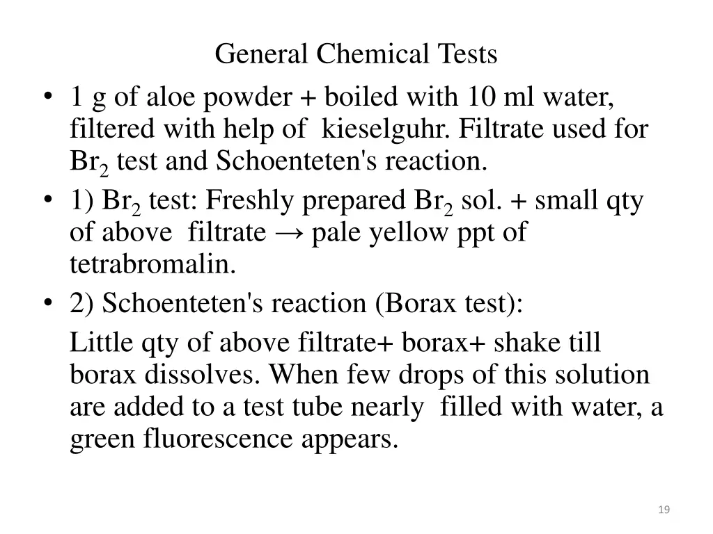 general chemical tests