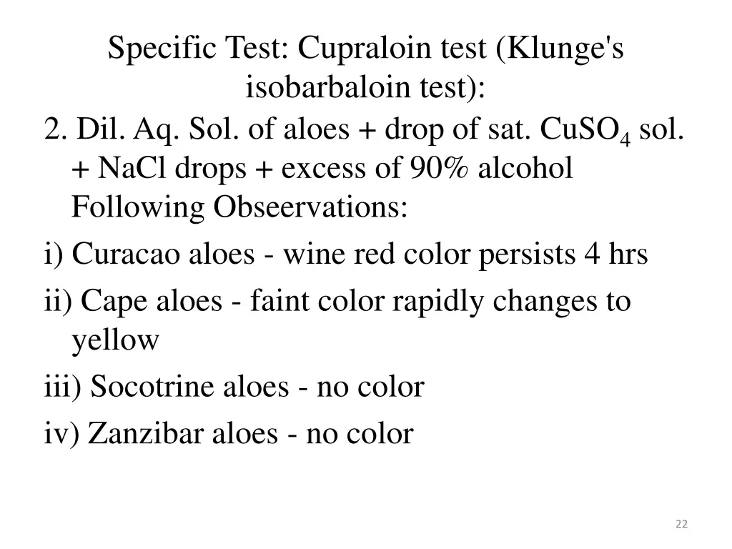 specific test cupraloin test klunge