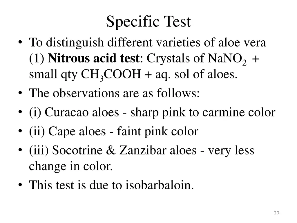 specific test