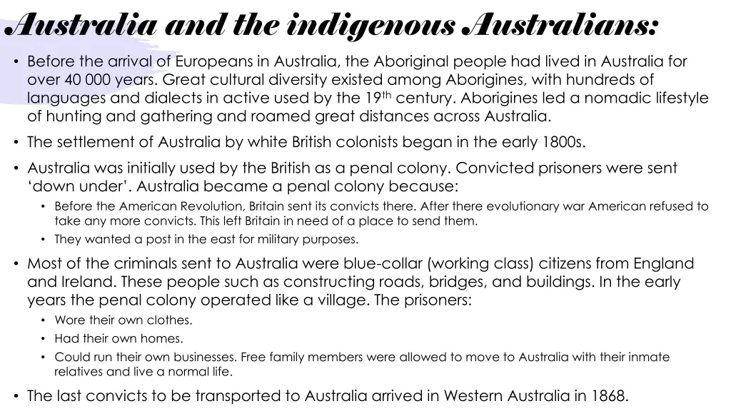 australia and the indigenous australians before