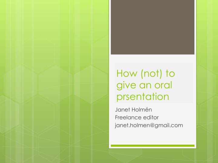 how to give an oral presentation prsentation