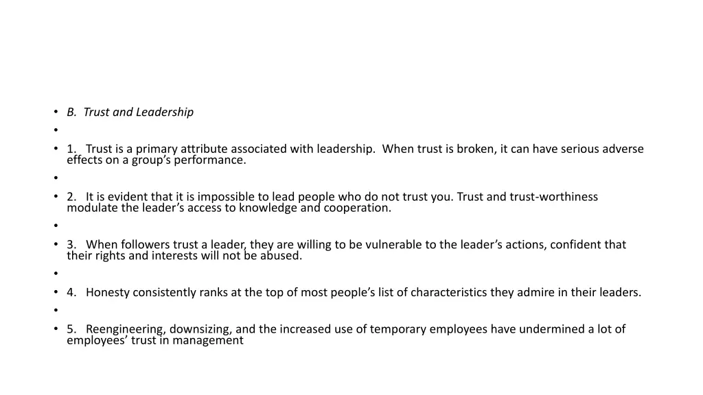 b trust and leadership 1 trust is a primary