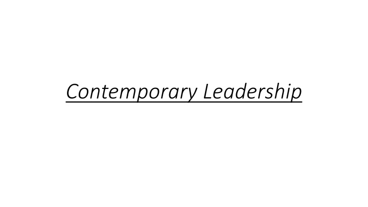 contemporary leadership