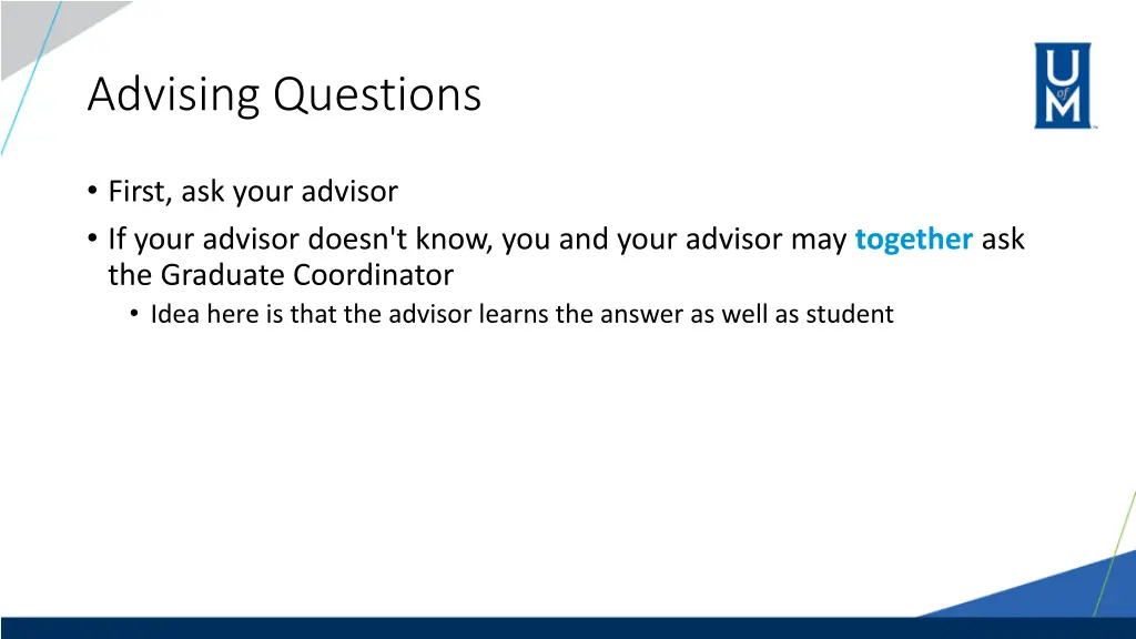 advising questions