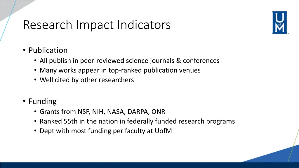 research impact indicators