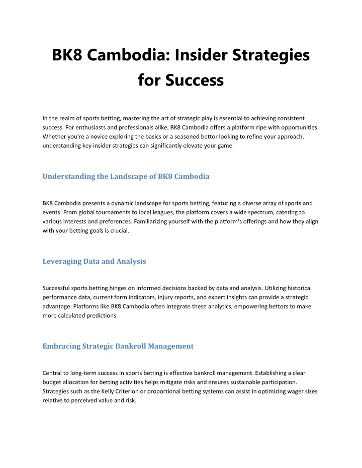 bk8 cambodia insider strategies for success