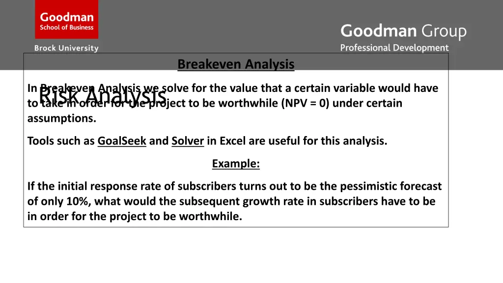 breakeven analysis