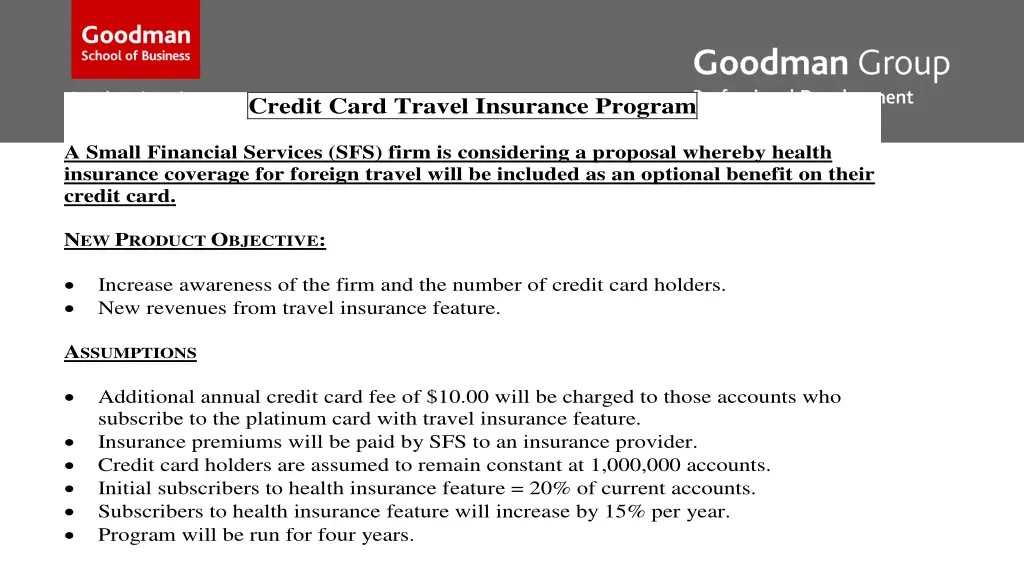 credit card travel insurance program