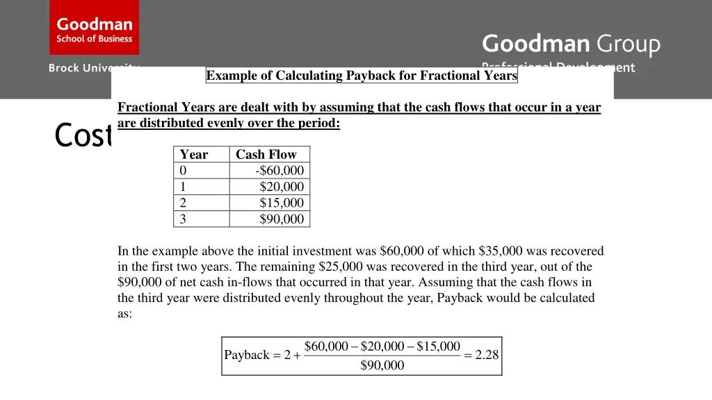 example of calculating payback for fractional