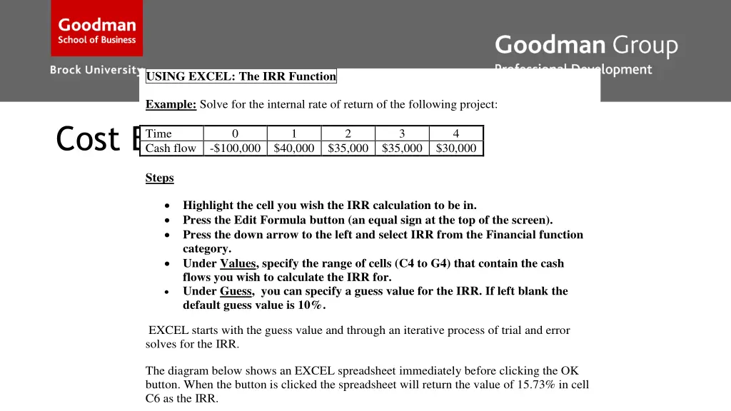 using excel the irr function example solve