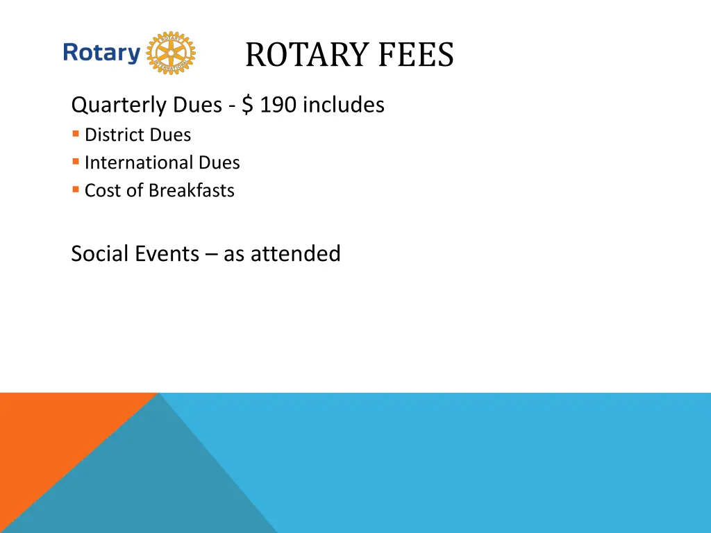 rotary fees