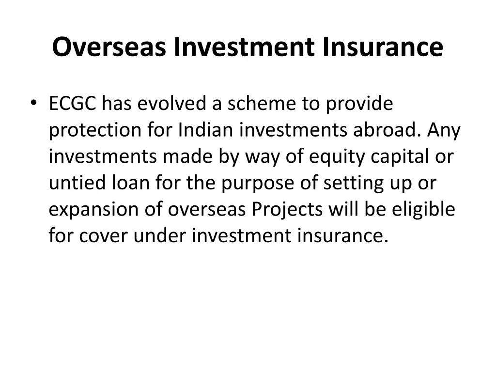 overseas investment insurance