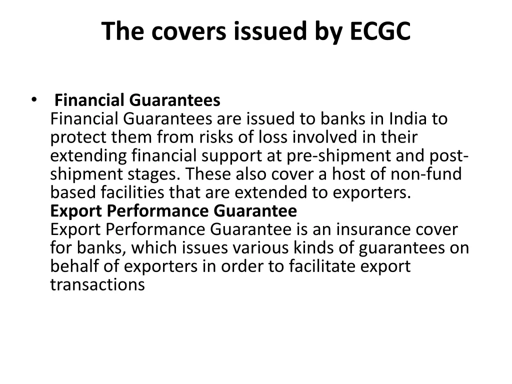 the covers issued by ecgc 3