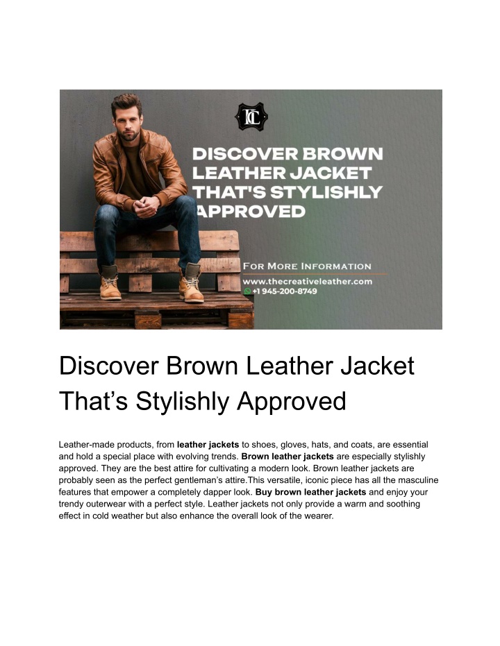 discover brown leather jacket that s stylishly